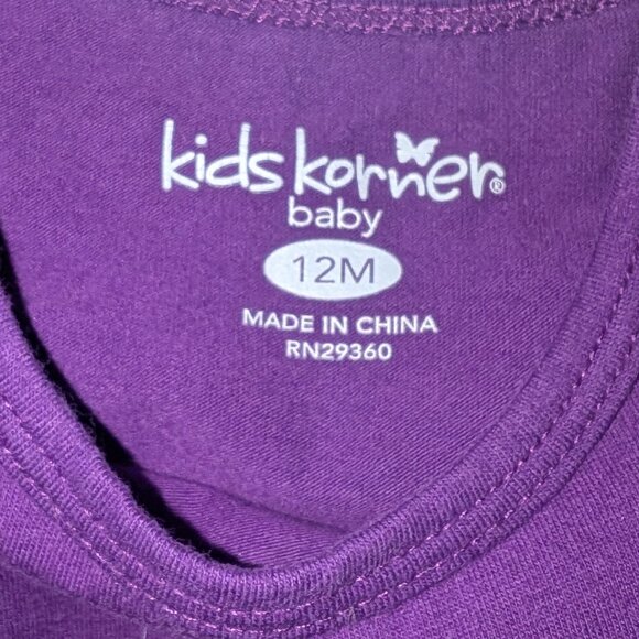 Vintage Y2K Baby Girls Purple Onesie Top & Leopard Print Leggings Sz 12M - Picture 3 of 4